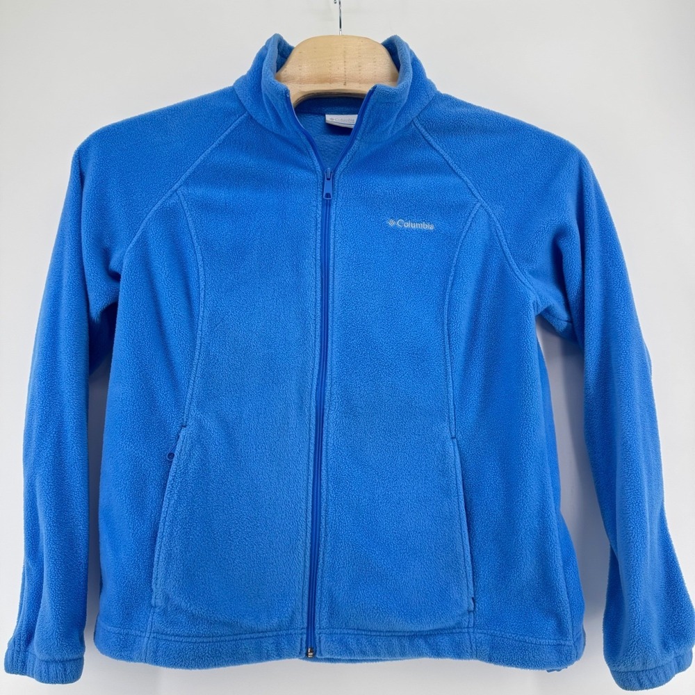 Columbia Fleece Jacket Womens XL Full Zip Outdoor Polyester Blue